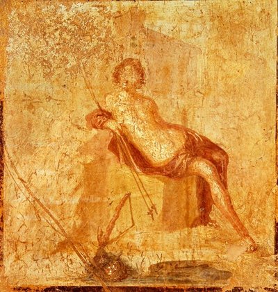 Narcissus, uit Pompeii, 1e eeuw voor Christus-79 na Christus door Roman Roman